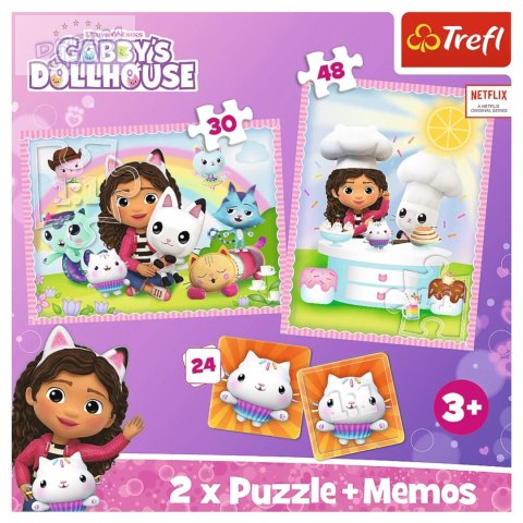 Puzzle 2w1+ Memos Koci Domek Gabi 3+ Gabi z Kocim Przyjacielem Trefl 93382 Puzzle 2w1+ Memos Koci Domek Gabi 3+ Gabi z Kocim Przyjacielem Trefl 93382
