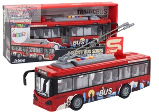 Trolejbus Autobus 1:16 Światła Dźwięki Napęd Czerwony