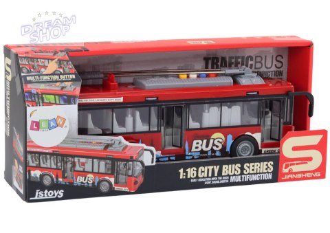 Trolejbus Autobus 1:16 Światła Dźwięki Napęd Czerwony