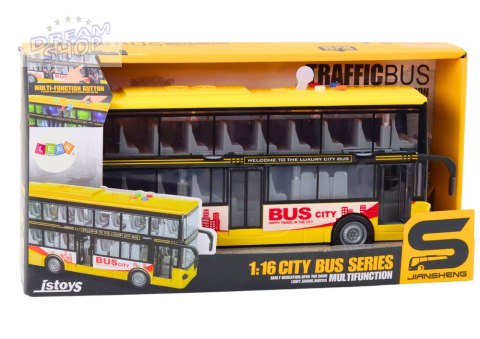 Autobus Piętrowy 1:16 Światła Dźwięki Napęd Żółty Autobus Piętrowy 1:16 Światła Dźwięki Napęd Żółty