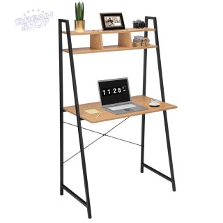 Biurko loftowe z półkami z nadstawką ARVIKA MODERN PINE