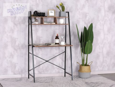 Biurko loftowe z półkami z nadstawką ARVIKA RUSTIC