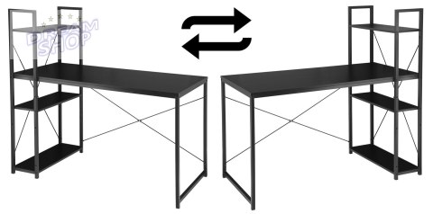 Biurko loftowe z półkami z nadstawką TROSA BLACK Biurko loftowe z półkami z nadstawką TROSA BLACK