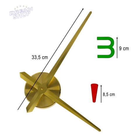 Zegar ścienny naklejany 4 cyfry 80-90 cm żółte wskazówki kolorowy
