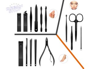 Zestaw 16 Przyborów Przybornik Do Manicure Pedicure Paznokci CążkiI Obcinacz