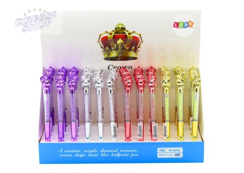 Długopis Z Koroną Diamenciki Niebieski Wkład 0.7mm Mix Długopis Z Koroną Diamenciki Niebieski Wkład 0.7mm Mix
