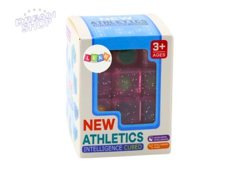 Klocki Logiczne Puzzle Układanka Kostka Gra Różowa Klocki Logiczne Puzzle Układanka Kostka Gra Różowa