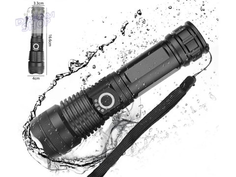 Mocna Latarka LED akumulatorowa USB wodoodporna SP0799 Mocna Latarka LED akumulatorowa USB wodoodporna SP0799