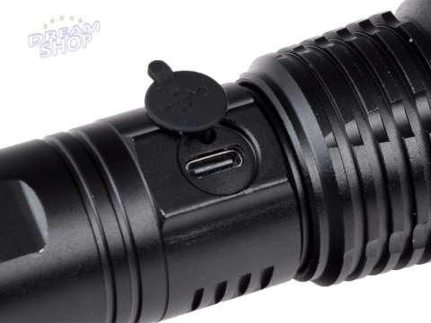 Mocna Latarka LED akumulatorowa USB wodoodporna SP0799 Mocna Latarka LED akumulatorowa USB wodoodporna SP0799