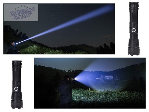 Mocna Latarka LED akumulatorowa USB wodoodporna SP0799 Mocna Latarka LED akumulatorowa USB wodoodporna SP0799