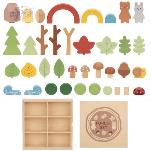 TOOKY TOY Zestaw Leśny Układanka w Stosy Klocki Figurki