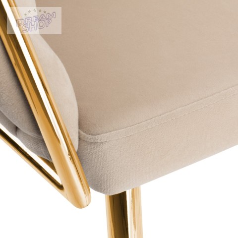 Krzesło plecione COFTON gold Velvet beżowy