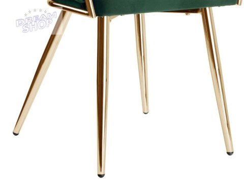 Krzesło plecione COFTON gold Velvet ciemnozielony