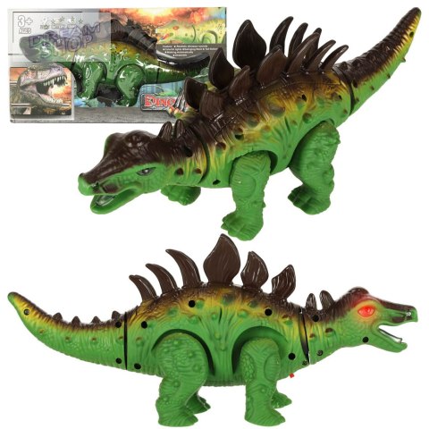 Dinozaur Stegozaur chodzi świeci ryczy Dinozaur Stegozaur chodzi świeci ryczy