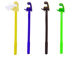 Długopis Z Dinozaurem Zatyczka Czarny Wkład Mix Brązowy Żółty 0.5mm