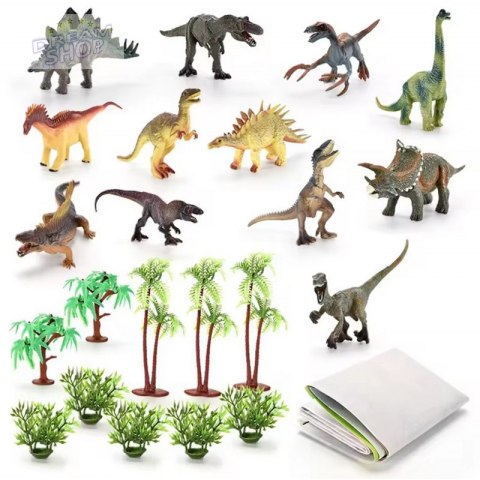 WOOPIE Zestaw Park Dinozaurów Figurki + Mata i Akcesoria 23 el. WOOPIE Zestaw Park Dinozaurów Figurki + Mata i Akcesoria 23 el.