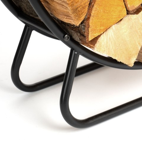 Stojak na drewno HOBRO metalowy czarny koło