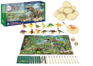 Zestaw Jaj Dinozaurów Figurki Wykopaliska Gra Planszowa 12 Szt