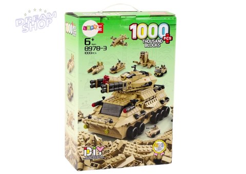 Zestaw Klocków Czołg Wojskowy Militarny Piaskowy 1000 El Zestaw Klocków Czołg Wojskowy Militarny Piaskowy 1000 El