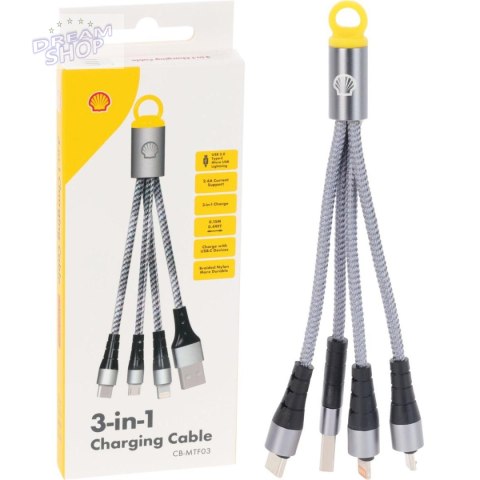 KABEL USB DO ŁADOWARKI 3w1 SHELL