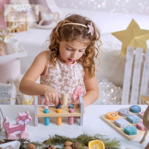 VIGA PolarB Zestaw Drewniana Piramidka + Przebijanka z Młoteczkiem Miś Polarny Montessori VIGA PolarB Zestaw Drewniana Piramidka + Przebijanka z Młoteczkiem Miś Polarny Montessori