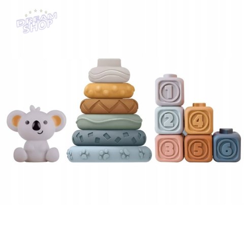 WOOPIE BABY Zestaw Edukacyjny 3w1 Piramidka Klocki Gryzak WOOPIE BABY Zestaw Edukacyjny 3w1 Piramidka Klocki Gryzak