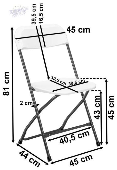 Krzesło Cateringowe składane SIMPLO WHITE białe Krzesło Cateringowe składane SIMPLO WHITE białe
