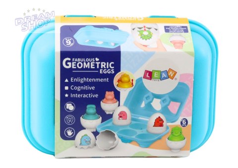 Zestaw Sześciu Geometrycznych Jaj Dinozaurów Kolorowe Zestaw Sześciu Geometrycznych Jaj Dinozaurów Kolorowe