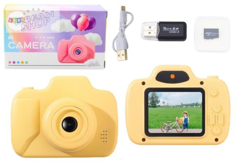 Aparat Dla Dzieci Zdjęcia Nagrywanie Gry Karta Pamięci 64GB Żółty Aparat Dla Dzieci Zdjęcia Nagrywanie Gry Karta Pamięci 64GB Żółty