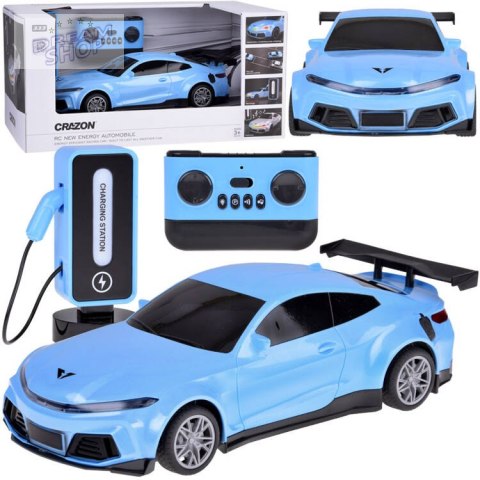 Autko + stacja ładowania Samochód elektryczny kolorowe światła RC0687 Autko + stacja ładowania Samochód elektryczny kolorowe światła RC0687