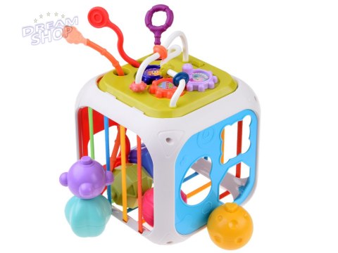 Kostka edukacyjna dla malucha sorter sensoryczny kształty cymbałki ZA5278