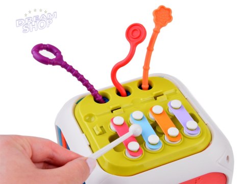 Kostka edukacyjna dla malucha sorter sensoryczny kształty cymbałki ZA5278