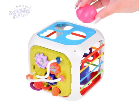 Kostka edukacyjna dla malucha sorter sensoryczny kształty cymbałki ZA5278