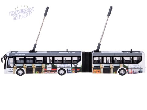 Trolejbus zdalnie sterowany na pilota 36 cm autobus miejscki RC0673 Trolejbus zdalnie sterowany na pilota 36 cm autobus miejscki RC0673