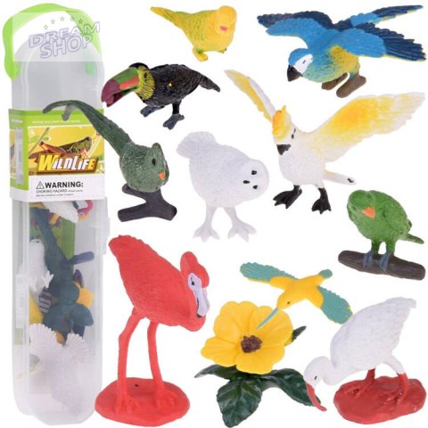 Zestaw Figurki kolorowe Ptaki egzotyczne zwierzątka 10 szt. ZA5295 Zestaw Figurki kolorowe Ptaki egzotyczne zwierzątka 10 szt. ZA5295