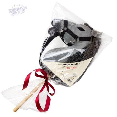 Hobby Horse Skippi - koń na kiju - Szary A4 - prezent dla dziecka Hobby Horse Skippi - koń na kiju - Szary A4 - prezent dla dziecka