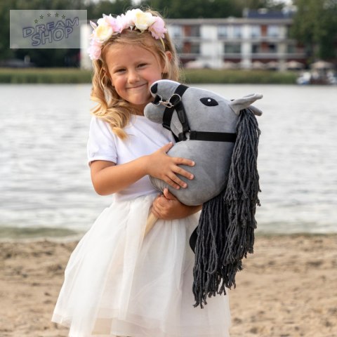 Hobby Horse Skippi - lekki koń na kiju - Szary A5 - prezent dla dziecka Hobby Horse Skippi - lekki koń na kiju - Szary A5 - prezent dla dziecka