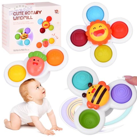 Zabawka Sensoryczna Fidget Spinner z Przyssawką 3 szt ZA5340 Zabawka Sensoryczna Fidget Spinner z Przyssawką 3 szt ZA5340