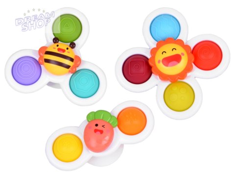 Zabawka Sensoryczna Fidget Spinner z Przyssawką 3 szt ZA5340 Zabawka Sensoryczna Fidget Spinner z Przyssawką 3 szt ZA5340