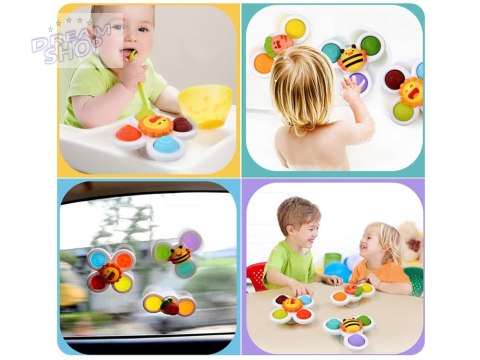Zabawka Sensoryczna Fidget Spinner z Przyssawką 3 szt ZA5340 Zabawka Sensoryczna Fidget Spinner z Przyssawką 3 szt ZA5340