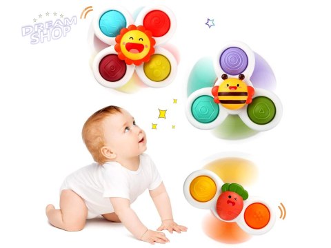 Zabawka Sensoryczna Fidget Spinner z Przyssawką 3 szt ZA5340 Zabawka Sensoryczna Fidget Spinner z Przyssawką 3 szt ZA5340