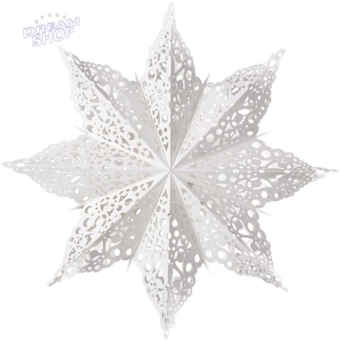 DEKORACJA PAPIEROWA PŁATEK ŚNIEGU ŚR. 64 CM BIAŁY DELUXE DEKORACJA PAPIEROWA PŁATEK ŚNIEGU ŚR. 64 CM BIAŁY DELUXE