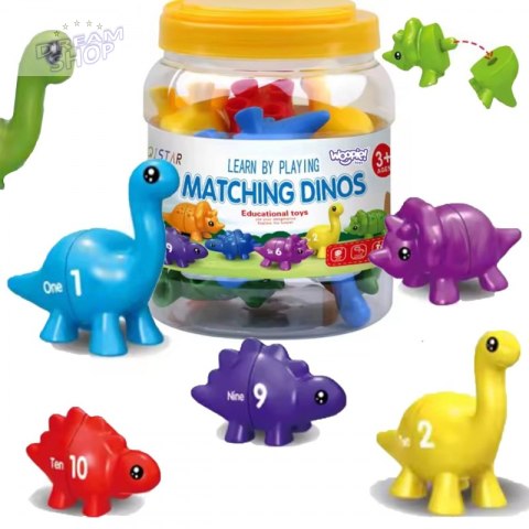 WOOPIE Figurki Montessori Zestaw Edukacyjny Dinozaury do Składania "Dopasuj Cyferki" 10 el. WOOPIE Figurki Montessori Zestaw Edukacyjny Dinozaury do Składania "Dopasuj Cyferki" 10 el.