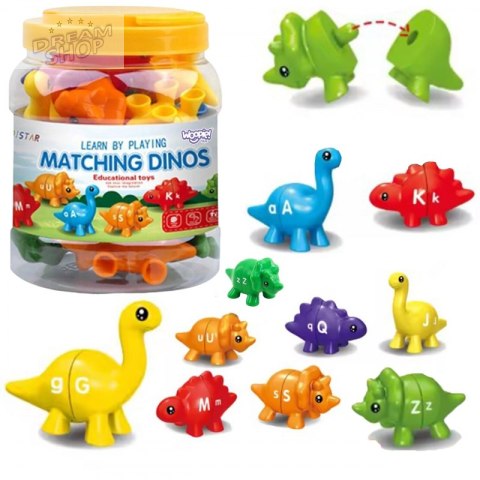 WOOPIE Figurki Montessori Zestaw Edukacyjny Dinozaury do Składania "Dopasuj Literki" 13 el. WOOPIE Figurki Montessori Zestaw Edukacyjny Dinozaury do Składania "Dopasuj Literki" 13 el.