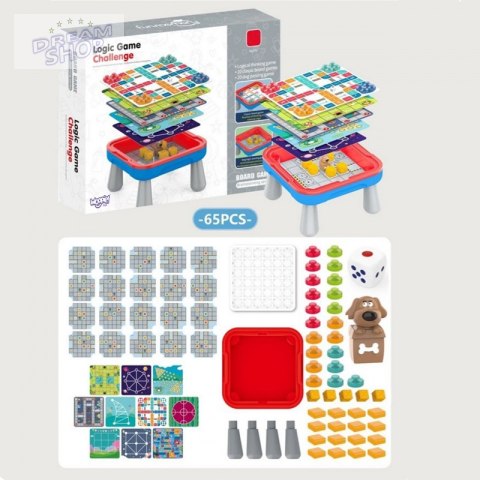 WOOPIE Stolik Gier Planszowych Logicznych 65 el. Zestaw 10w1 WOOPIE Stolik Gier Planszowych Logicznych 65 el. Zestaw 10w1