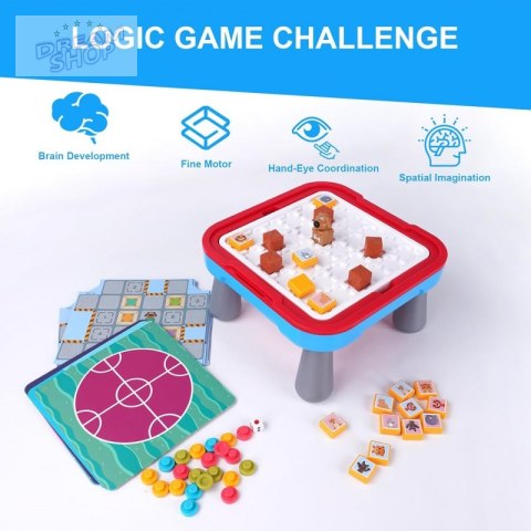 WOOPIE Stolik Gier Planszowych Logicznych 65 el. Zestaw 10w1 WOOPIE Stolik Gier Planszowych Logicznych 65 el. Zestaw 10w1
