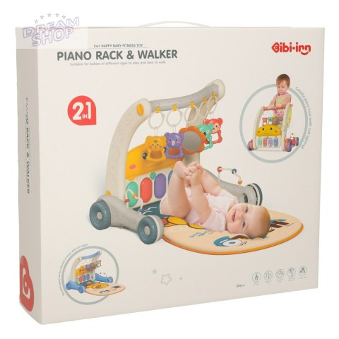 Mata edukacyjna chodzik pchacz z pianinkiem 2w1 Bibi-inn różowa Mata edukacyjna chodzik pchacz z pianinkiem 2w1 Bibi-inn różowa