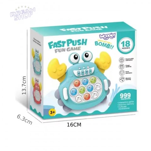 WOOPIE Gra POP IT Elektroniczna Antystresowa Zręcznościowa Krab Czerwony WOOPIE Gra POP IT Elektroniczna Antystresowa Zręcznościowa Krab Czerwony