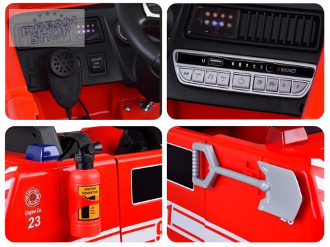 Auto Straż Pożarna Wóz Strażacki na akumulator Koguty Sygnał Radio PA0313 Auto Straż Pożarna Wóz Strażacki na akumulator Koguty Sygnał Radio PA0313