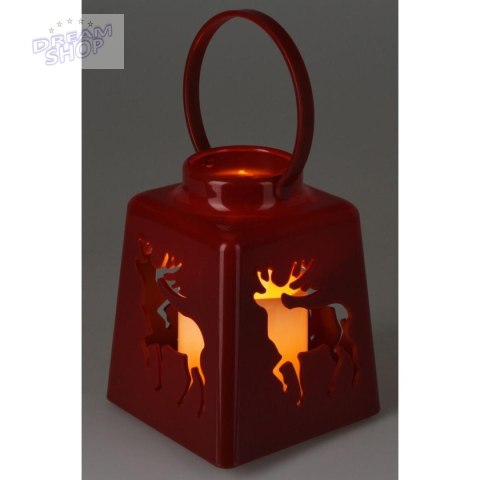 LAMPION ADWENTOWY RORATNI LED 13CM - CZERWONY LAMPION ADWENTOWY RORATNI LED 13CM - CZERWONY